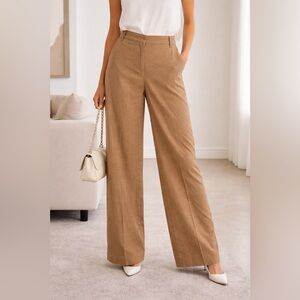 BCBGMaxAzria Brown Wide-Leg Women's Trousers Size 8 Career Dress Pants